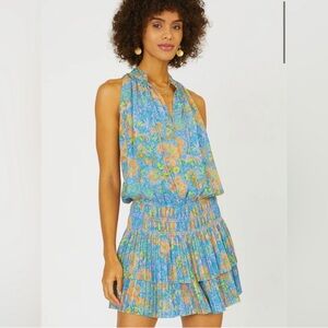 Current Air Floral Mini Dress - Blue and Green